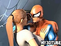 3D Mary Jane gets her pussy licked by Spiderman